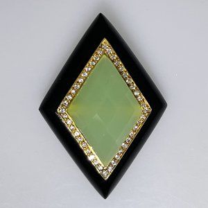 Unique classy pendant, bold size, NWOT, sterling silver trim